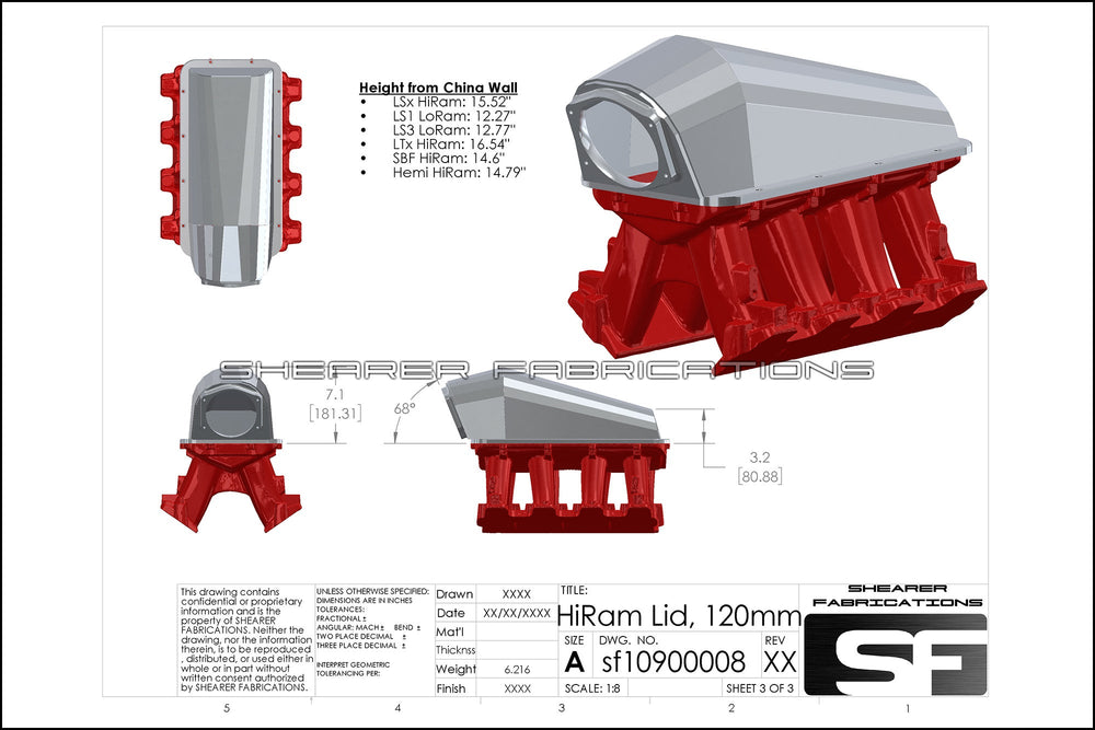 Hiram Sheetmetal Lid, 120mm TB